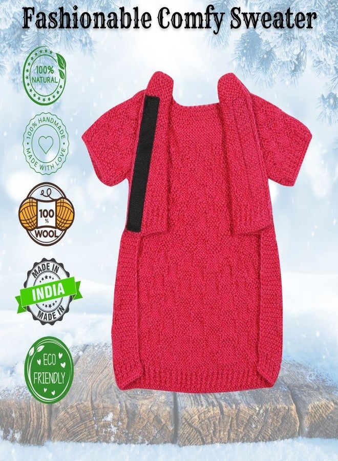 WiggleBoo Limited Edition for Pug Dog || Classic Hand Knitted Winter Sweater/Jacket || Specially Designed || Ultra Warm || Stylish Design || Comfortable & Soft Fabric (Pink) - Image 3